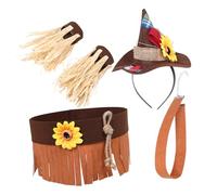 NOLITOY Halloween Scarecrow Costume Felt Headband and Straw Lightweight Accessories for Mens Party Cosplay Harvest Festival