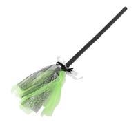 NOLITOY Halloween Witch Broomstick Detachable Silver-green Rod, Wizard Broom Costume Accessory for Cosplay and Dress, One Size Suitable