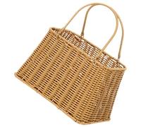 NOLITOY Handmade Handheld Grocery Basket Woven Picnic Fruit Storage Container for Outdoor Weddings Showers and Hiking Snacks