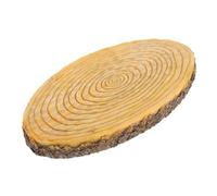NOLITOY Handpainted Resin Display Stand Rustic Natural Wood Tray Pedestal Base for Crafts Unfinished Wooden Circles Artistic Sculpture Decor Wedding Centerpieces