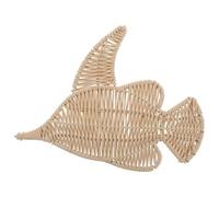 NOLITOY Handwoven Faux Rattan Tropical Fish Wall Decor Ocean Themed Nautical Sculpture for Bathroom Bedroom Living Coastal Boho Hanging Art Beach House Decoration