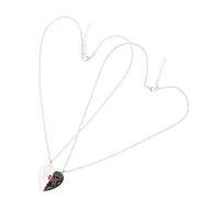 NOLITOY Heart Puzzle Matching Pendant Necklace Couples Jewelry Silver Color Unique Suitable for Couples and Friends Promise