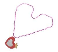 NOLITOY Heart Shaped Beads Necklaces Valentine Necklace Unique Design Plastic Felt Lightweight Adjustable Chain Length Women Valentines Day Pendant