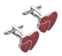 NOLITOY Heart-shaped Cufflinks for Men Metal Heart Shape Cuff Links for Wedding Anniversary Occasions Add Touch of Elegance to Your Formal Suit Tuxedo Dress Shirt Accessories