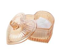 NOLITOY Heart-shaped Mini Powder Puff with Gold and White Compact Case, Portable Face Powder Container for Loose Makeup Storage, Travel-friendly Puff Holder for Women