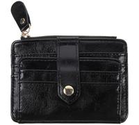 NOLITOY Heart Stitch Small Wallet Change Purse with Multiple Card Slots for Women, Black Fabric Coin Pouch Suitable for Everyday Use and Travel