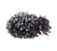 NOLITOY High Puff Curly Ponytail Wig with Bangs, Synthetic Afro Hairpiece for Women, Grey Voluminous Small Curl Drawstring Ponytail for Party and Cosplay