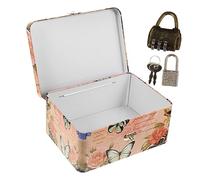 NOLITOY Iron Storage Box Small Metal Organizer with Combination Lock Portable Cosmetic Case Desktop Storage for Small Objects and Accessories