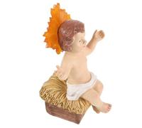 NOLITOY Jesus Figurine Resin with Light for Christmas Nativity Display
