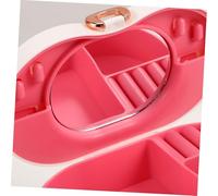 NOLITOY Jewelry Box with Mirror and Sectioned Storage Makeup Case for Stylish Bowknot Handbag Design Encouraging Pretend Play and Organizational Skills