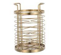 NOLITOY Kitchen Utensil Holder Chopstick Organizer - Rotating Stainless Steel Utensil Crock with 4 Compartments - Gold Flatware Storage Caddy for Forks Spoons Cooking Tools Countertop