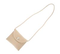 NOLITOY Knitted Mini Crossbody Bag for Women Messenger Shoulder Purse Stylish Woven Handbag for Mobile Phone Cosmetics Daily Use White