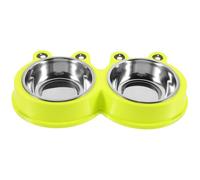 NOLITOY Knock over Cat Bowl Double Bowl Slow Feeder for Small Cats Dogs Prevent Choking
