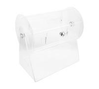 NOLITOY Large Acrylic Raffle Drum Ticket Roller Cage with Rotating Handle Professional Prize Draw Spinner for Events and Bingo Big Lottery Ticket Drum