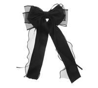 NOLITOY Large Black Lace Bow Hair Clip Mesh Ribbon Bowknot Accessory for Women Special Occasions Parties Elegant Stylish Hairpin