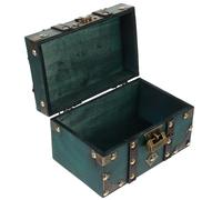 NOLITOY Large-capacity Wooden Treasure Chest with Lock, Portable and Versatile Storage Box in Vintage Rustic Style, for Jewellery, Keepsakes, Documents, and Home Organisation
