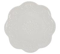 NOLITOY Large Ceramic Steak Plate with Embossed Edge Decorative Porcelain Serving Dish for Dinner Hotel-Style Food Presentation Accessory Reusable and Clean Round Dinnerware for Steak