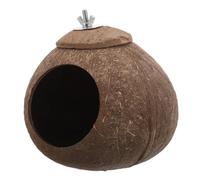 NOLITOY Large Coconut Shell Bird Nest for Parakeets and Small Birds Natural Outdoor and Indoor Breeding Box Smooth Surface Easy to Clean Parrot Nesting House for Budgies Lovebirds Canaries