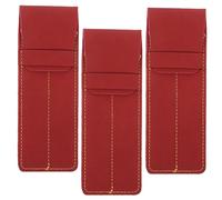 NOLITOY Leather Pen Sleeve 3pcs Set Small Pu Leather Pen Holder Pouch for Nurses and Doctors with Leak-Proof Pocket Organizer for Daily Use in Burgundy
