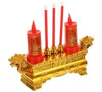 NOLITOY LED Electronic Censer Plastic Burner Decor with Dual Dragon Design Small Gold Incense Burner for Home Temple Buddhist Rituals Desktop Ornament for Serenity and Meditation