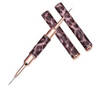 NOLITOY Leopard Print Double-ended Nail Art Pen Kiss Finger Line Paint Nail Brushes for Nail Art Dual Nail Art Brush Metal