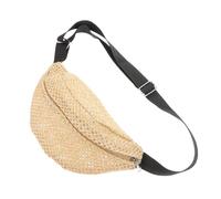 NOLITOY Lightweight Woven Waist Bag for Women Mini Crossbody Purse with Dual Shoulder Straps Portable Summer Vacation Handbag Chic Korean Style Boho Fanny Pack for Travel and Daily Use