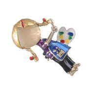 NOLITOY Little Girl Shaped Brooch Pin for Women Alloy Metal Enamel Cartoon Girl Lapel Pin Decorative Badge for Clothes and Hats Trendy Collar Accessory for Casual Wear