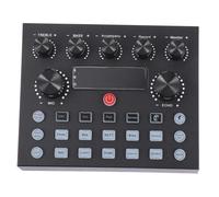 NOLITOY Live Sound Card Voice Changer for Mobile Phone and Computer with Iron Shell and Colourful LED Lights, Compatible with Tablets and Adults, Portable Music Mixer with 800 Ma Capacity