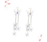 NOLITOY Long Beaded Dangler Earrings for Women and Floral Yarn Studs Fashion Jewelry for Parties Everyday Wear Valentine Day and Birthday Accessories