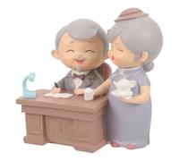NOLITOY Loving Elderly Couple Figurines Resin Craft Realistic Appearance, Easy to Collect and Display, Anniversary Ornament and Home Decor for Living Room Or Party