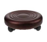NOLITOY Low Stool Wheels Small Foot Stool for Housework Bathroom Use Plastic Wheels Brown Plaid Design