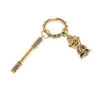 NOLITOY Luck Brass Monkey Keychain with Monkey King Staff Pendant Chinese Mythology Ornament for Car Keys Backpack Charm Wallet Accessory Collectible