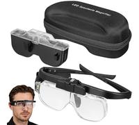 NOLITOY Magnifying Glass With Light 1.5-2.5X Rechargeable Magnifying Glasses w/ 3 Detachable Lenses Hands Free Magnifying Glass, Lightweight Headband Magnifier for Hobbies Crafts Jewellers Close Work