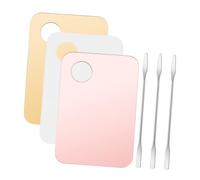 NOLITOY Makeup Mixing Palette Set 3 x 6pcs Cosmetic Blending Plates with Spatulas Acrylic Pink and Gold Palettes for Foundation and Eyeshadow Artists