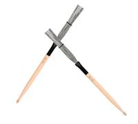 NOLITOY Maple Wood Drum Wire Brushes with Retractable Wire Sticks Comfortable Non-slip Handle for Jazz Cajon and Drum Kit Percussion Instruments