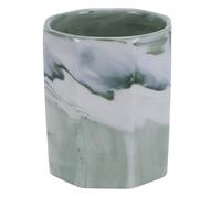 NOLITOY Marble Grain Ceramic Pen Holder Octagonal Pencil Cup Cosmetic Brush Organizer Green Desktop Storage Container for Makeup Toothbrush Kitchen Utensils with Capacity and Elegant