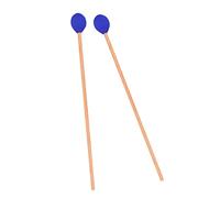 NOLITOY Marimba Mallets Wooden Shaft Blue Head Tongue Drum Mallet Xylophone Stage Drumsticks Percussion Music Instrument Sticks for Intermediate Players