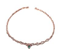 NOLITOY Medieval Gothic Crown for Women Retro Style Crown Headpiece Emerald Gems Adjustable Thorn Headband for Masquerade Parties and Historical Role-play