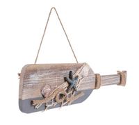 NOLITOY Mediterranean Wooden Oar Pendant Wall Decor - Vintage Nautical Hanging Ornament for Home Lightweight Coastal Decoration Rustic Ocean Style