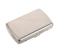 NOLITOY Metal Cigarette Case for Men, Portable Outdoor Protective Metal Smoke Case with Spring Clip, Small Waterproof Cigarette Pack Holder for 12 Cigars, Retro Silver Design Suitable