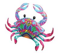 NOLITOY Metal Crab Wall Decor Purple Iron Sculpture for Indoor Outdoor Home and Garden Coastal Nautical Wall Hanging Ornament for Patio Porch Decoration