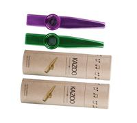 NOLITOY Metal Kazoo Set Educational Children Musical Instruments Purple and Green Metal Kazoos, Includes 2 Paper Tubes, Funny Boys and Girls Instrument Plaything for Music Learning and Performance