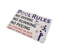 NOLITOY Metal Pool Sign Iron Swimming Pool Rules Warning Sign Outdoor Safety Decor for Family Protection