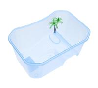 NOLITOY Mini Amphibious Turtle Tank Pet Keeping Box with Ventilation for Turtles Frogs and Lizards Transparent Blue Reptile Habitat