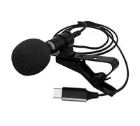 NOLITOY Mini Lavalier Microphone Type C Wired Condenser Phone Mic with Noise Reduction Built for Live Broadcast Vlog Podcast Recording Black with PU Bag