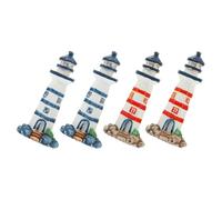 NOLITOY Mini Lighthouse Models Versatile Use Resin 4pcs with Lifelike Details with Aesthetic Appeal for Nautical Decor and Ocean Theme Party for Home Decor