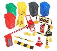 NOLITOY Mini Traffic Cones Miniature Traffic Barricade Signs Set for Kids Small Educational Road Sign Toy for Preschoolers Mini Simulation Model 17pcs Roadblock Playset for Indoor Use