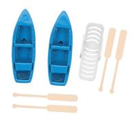 NOLITOY Miniature Beach Chair and Boat Blue and White Beach Theme Decor for Dollhouse and Home Gardening High Grade Material Coastal Ornament for Imaginative Landscaping