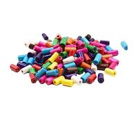 NOLITOY Mixed Color Cylindrical Wooden Beads About DIY Craft Tube Spacer Beads for Jewelry Making Creative Colored Natural Wood Accessories for Home Decoration