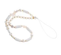 NOLITOY Moon Star Pearl Beaded Phone Wrist Strap Handmade Soft Clay Lanyard for Mobile Phones Lightweight Decorative Secure Fit for Office School Travel